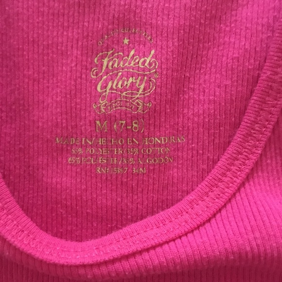 Girls faded glory racer back tank top size 7/8 - Picture 3 of 3
